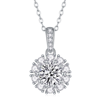 1Blossom - A Fashionable And Luxurious Diamond Jewelry Pendant Set With 1 - carat Moissan Diamond S925 Sterling Silver And Platinum Plating Prohibit TikTok sales - 5 - cj