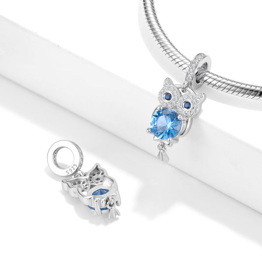 Blue Owl Beads Halloween Series 925 Sterling Silver Pendant Female Bracelet Diy Accessories - 4 - CJ