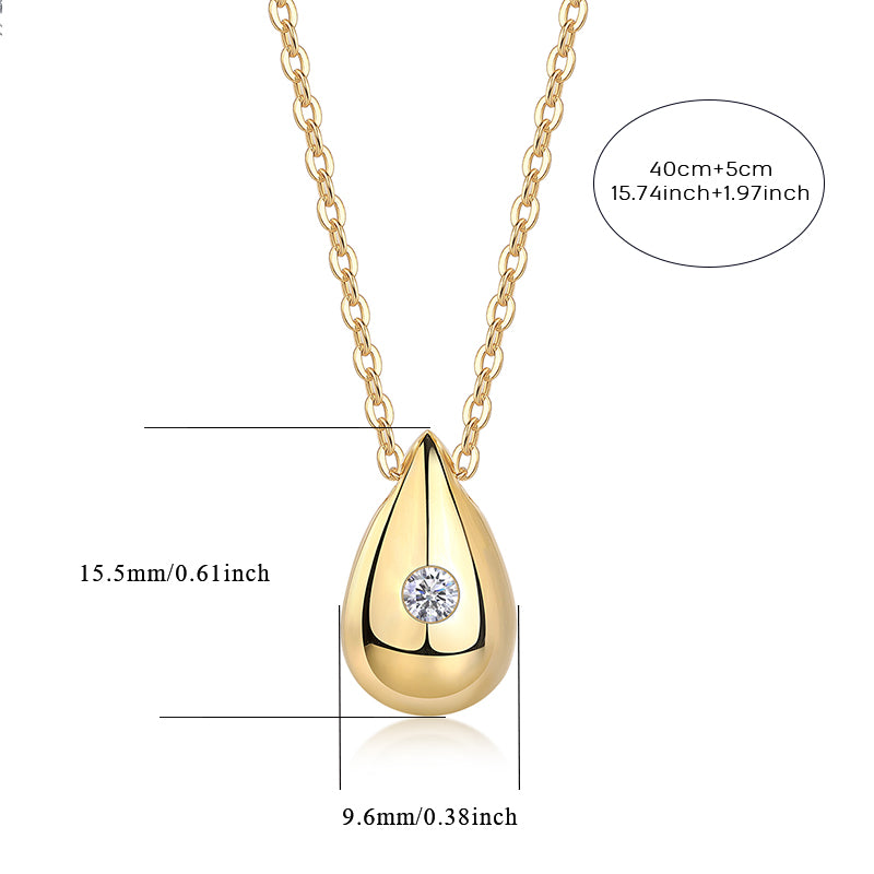 1Dreamy Water Drop - A Trendy Diamond Jewelry Necklace Pendant Set With 1-carat Moissanite S925 Sterling Silver And Gold Plating Prohibit TikTok sales
