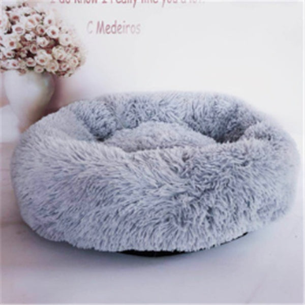 Round Long Hairy Autumn And Winter Nest Pad Cat Mattress - 0 - CJ - Light grey - 60cm - CJJJCWMY00276 - Light grey - 60cm
