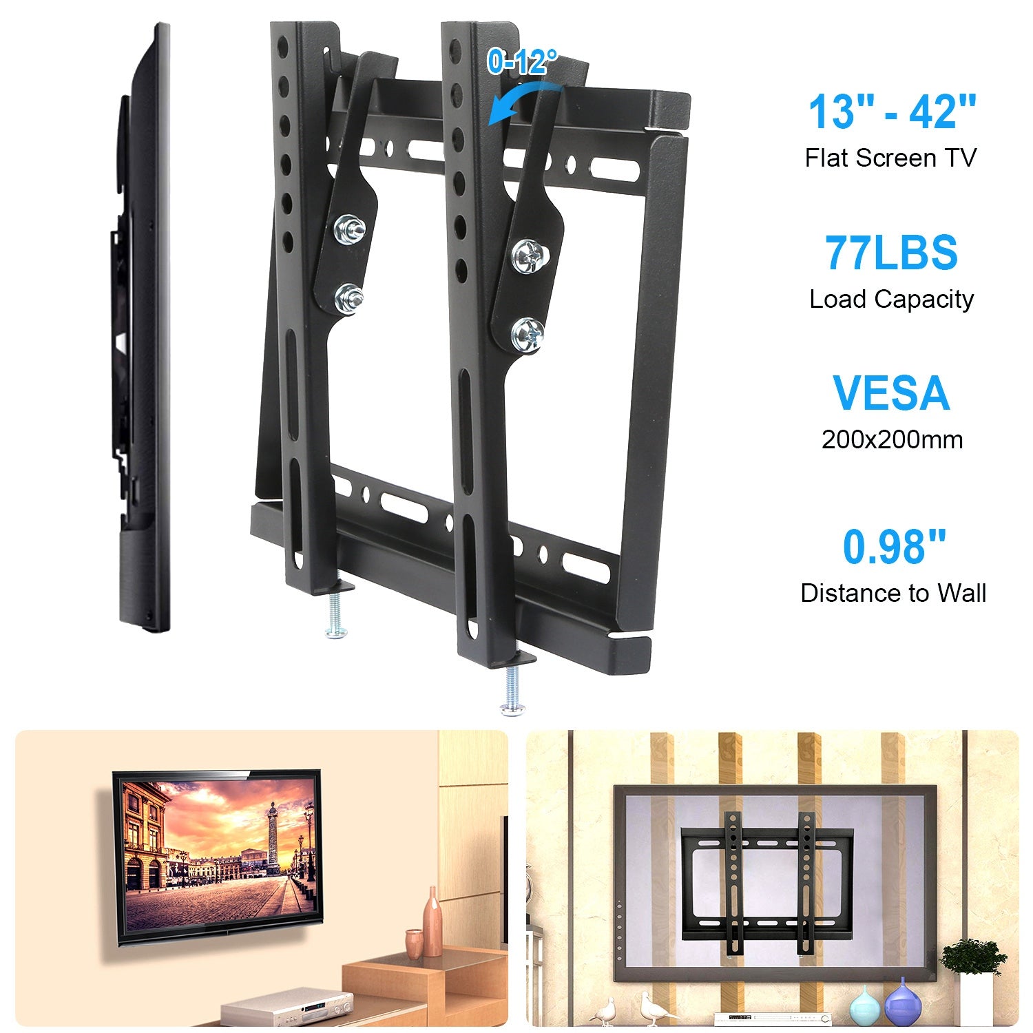 TV Wall Mount Bracket Tilt For 13in - 42in LED LCD PLASMA Flat TV VESA 200x200mm - 5 - CJ