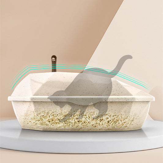 Plastic Anti - sputtering Diamond - shaped Semi - enclosed Cat Litter Box - 0 - CJ