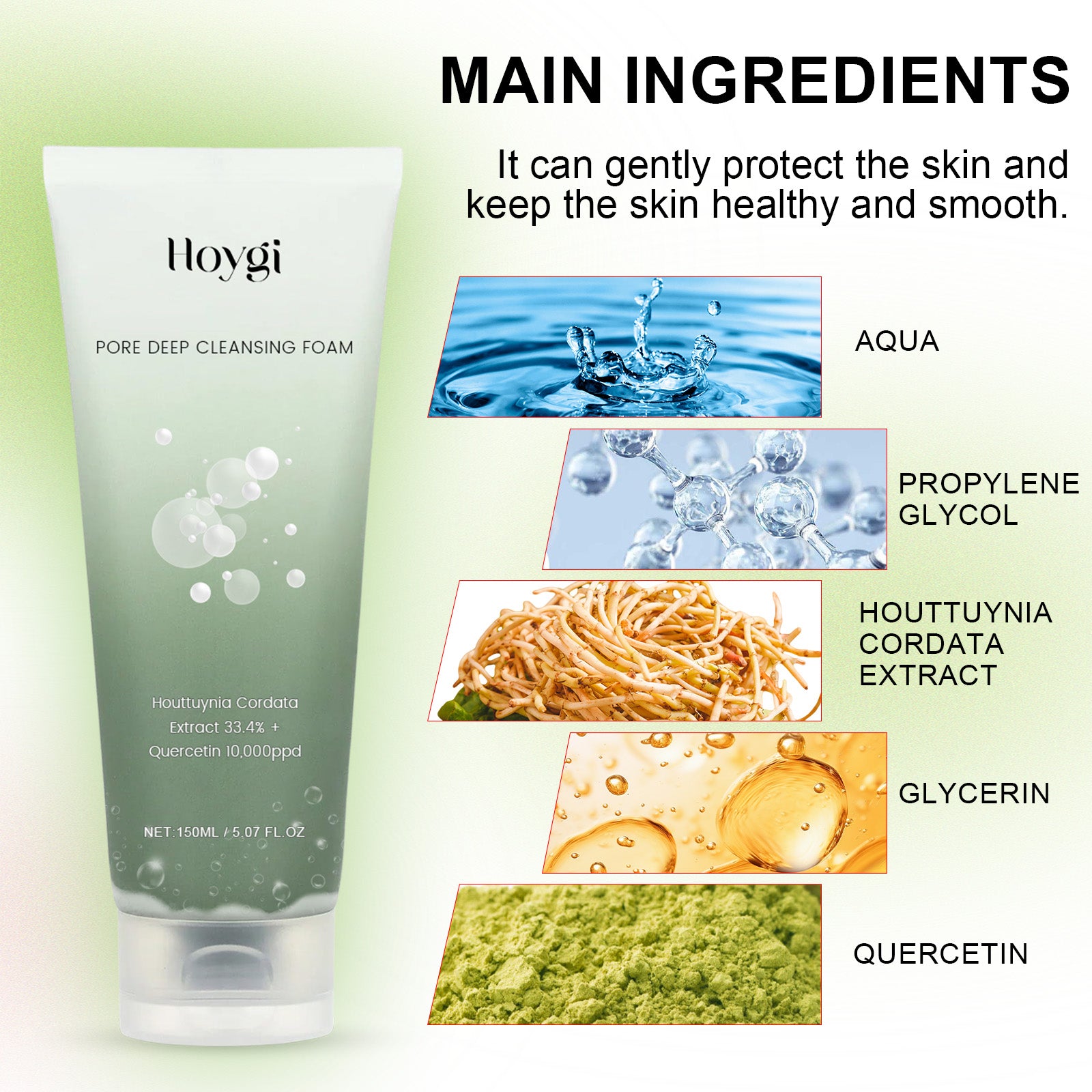Hoygi Pore Deep Cleansing Foam, Deep Clean Facial Skin Shine Bright Moist Blain To Imprint Clear Water - 5 - CJ