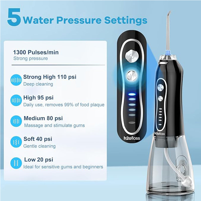 Water Dental Flosser Teeth Pick Portable Oral Irrigator With 5 Modes IPX7 - 5 - CJ
