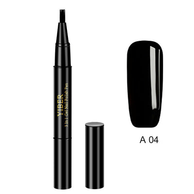 5pcs Nail Polish Pen 3 In 1 One Step Glue Pen Multicolor - 0 - CJ