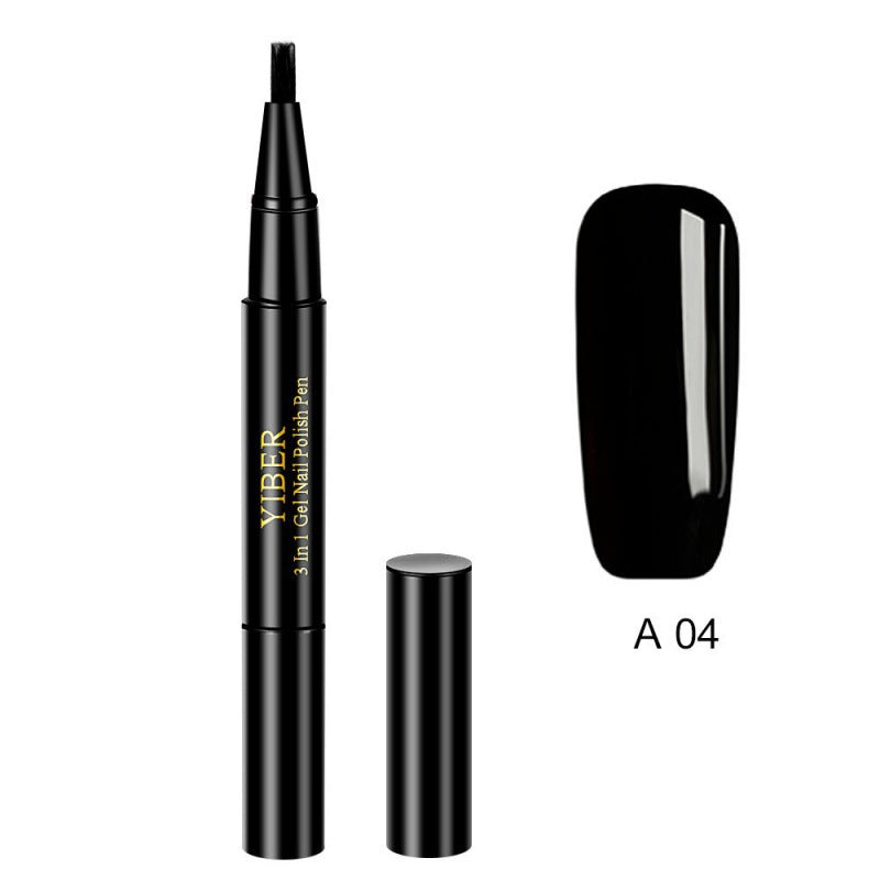 5pcs Nail Polish Pen 3 In 1 One Step Glue Pen Multicolor - 0 - CJ