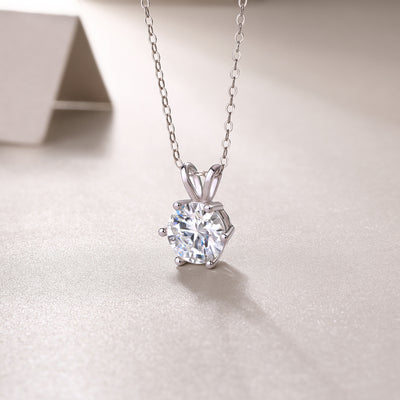 1Romantic Mark Luxury Fashion Diamond Pendant Necklace Set With Mosan Diamond Silver Ornaments Prohibit TikTok sales - 5 - CJ