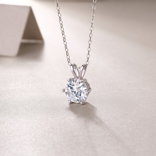 1Romantic Mark Luxury Fashion Diamond Pendant Necklace Set With Mosan Diamond Silver Ornaments Prohibit TikTok sales - 5 - CJ