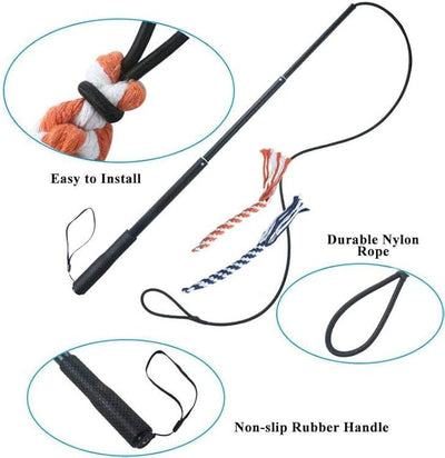 Dog Extendable Teaser Wand Pet Flirt Stick Pole Puppy Chasing Tail Interactive Toy For Small Medium Large Dogs Training Playing Exercise - 5 - CJ