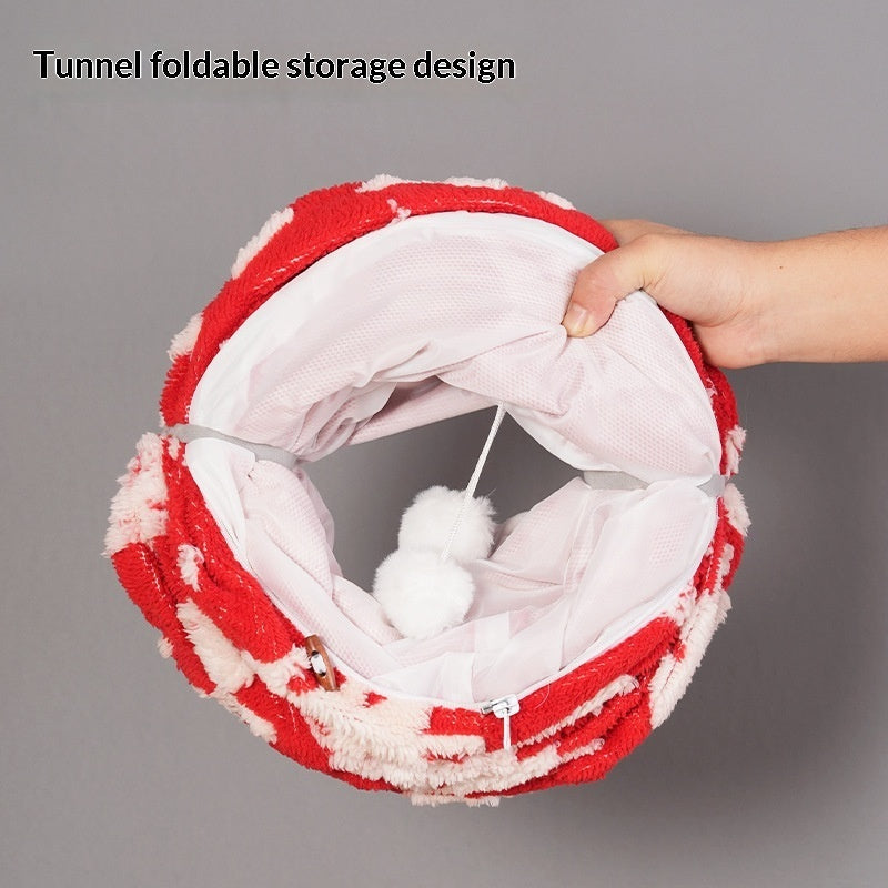 Christmas Tree Cat Tunnel Cat Bed Flannel Pet Nest - 0 - CJ