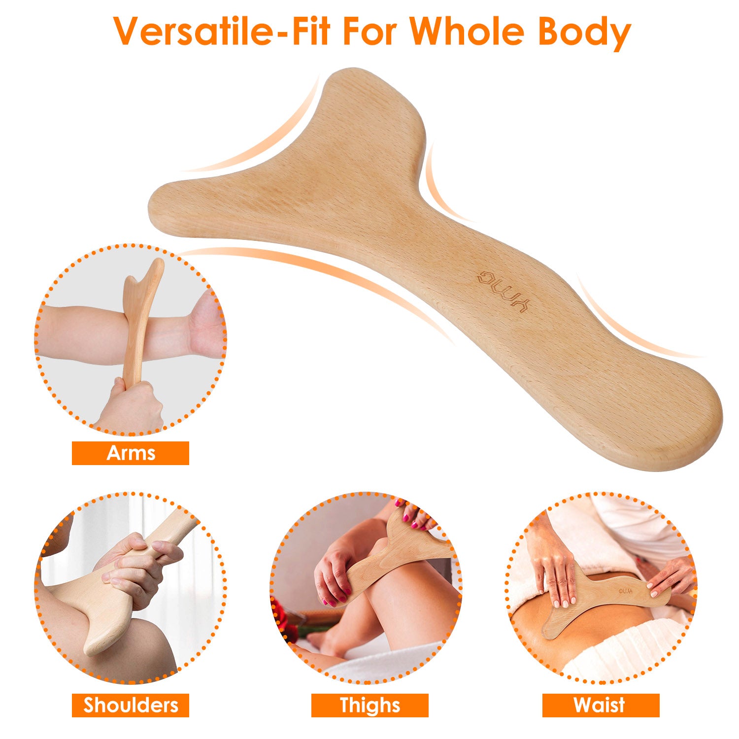 1Pc Wood Therapy Massage Tool Lymphatic Drainage Paddle Wooden Scraping Tools Therapy Massager Body Sculpting Tool - 5 - CJ