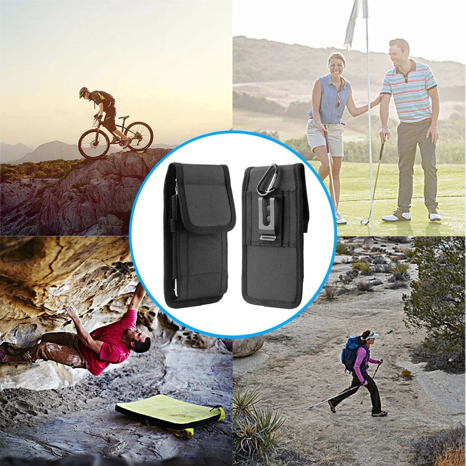 Vertical Cell Phone Holster Pouch Wallet Case With Belt Clip For - 5 - CJ