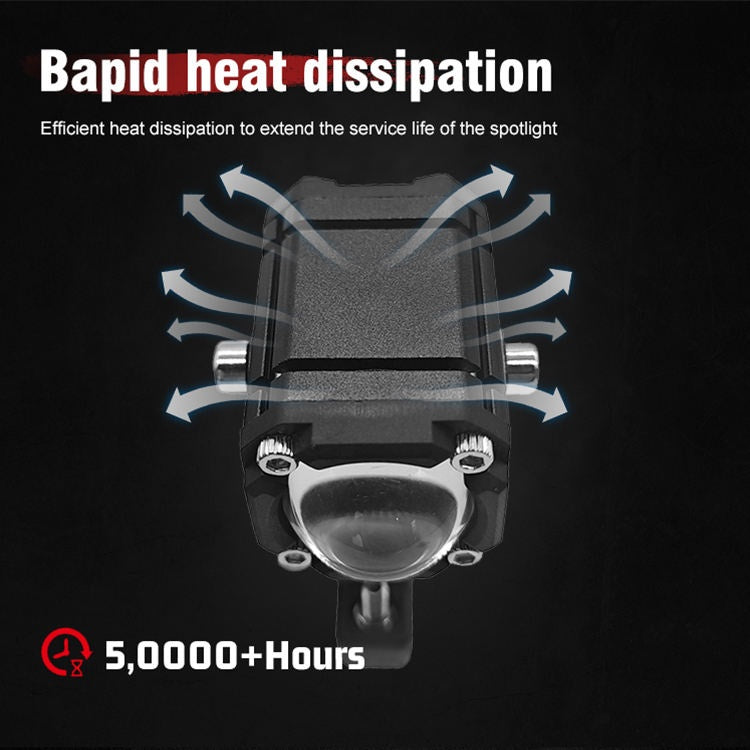 2pcs M5 Spotlight Ultra Bright LED Fog Lights, Headlights, Motorcycles, Cars, Projectors, Waterproof, Universal, Suitable For Motorcycles, SUV, Small, Auxiliary, Spotlight, 12W