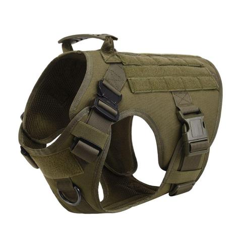 Military Tactical Dog Harness German Shepherd Adjustable Pet Dog Back - 0 - CJ - Military Green - L - CJJJCWGX00809 - Military Green - L