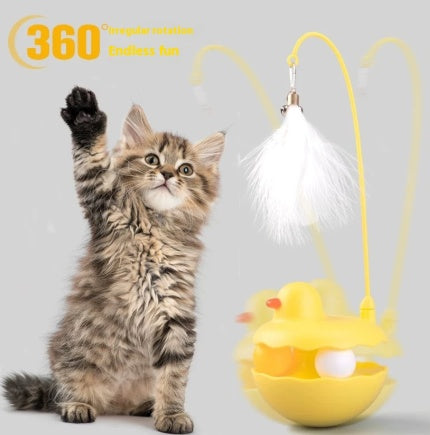Cat Toys - Interactive Toy For Cat , Kitten Toys, Lightweight Resin Duck Shape Fun Stick For Kitten Play Indoor Outdoor ,Removable And Washable Duck Cat Toy - 5.0 - CJ