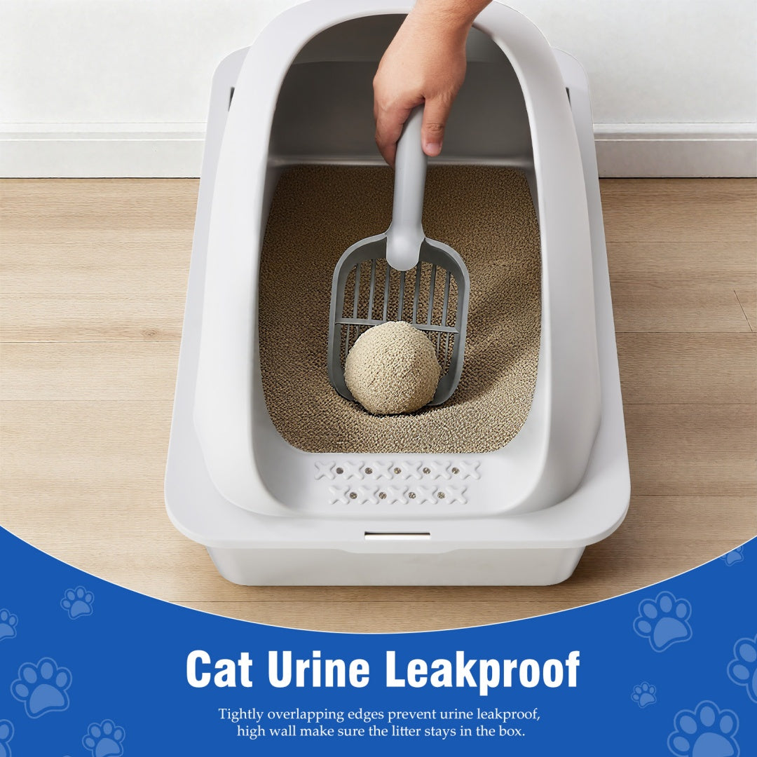 Stainless Steel Cat Litter Box With Lid, Large Cat Litter Box For Big Cats, Scoop And Mat Included - 5 - CJ