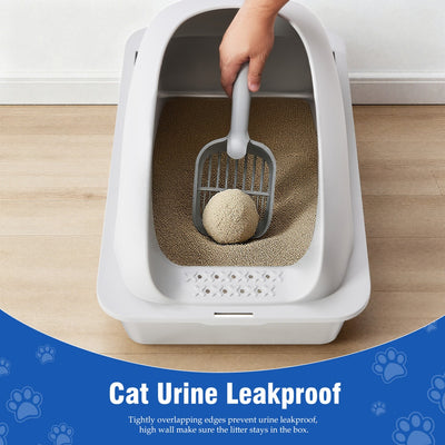 Stainless Steel Cat Litter Box With Lid, Large Cat Litter Box For Big Cats, Scoop And Mat Included - 5 - CJ