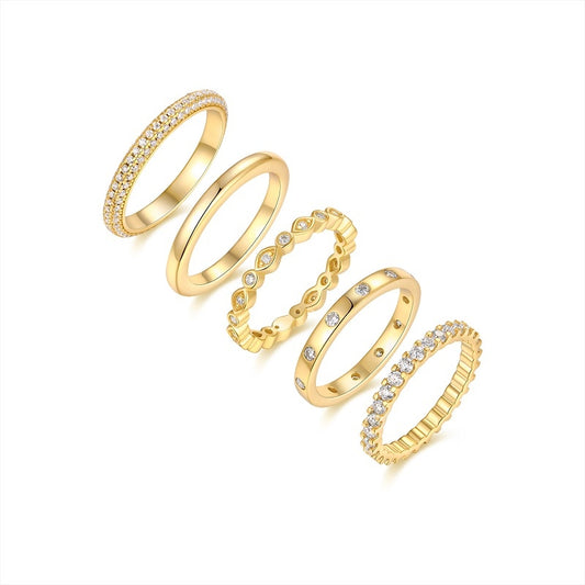 1Gold Ring - A Fashionable Men’s And Women’s Ring And Jewelry Piece Set With Moissanite S925 Sterling Silver And Gold - plated Diamonds Prohibit TikTok sales - 5 - cjdropshipping