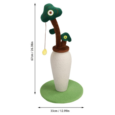 Vertical Money Tree Cat Scratching Pole, Sisal Wear - Resistant Cat Scratching Column, Interactive Ball Track Spring Ball Cat Toy, Durable And Cute Sisal Cat Scratching Pole - 5 - CJ