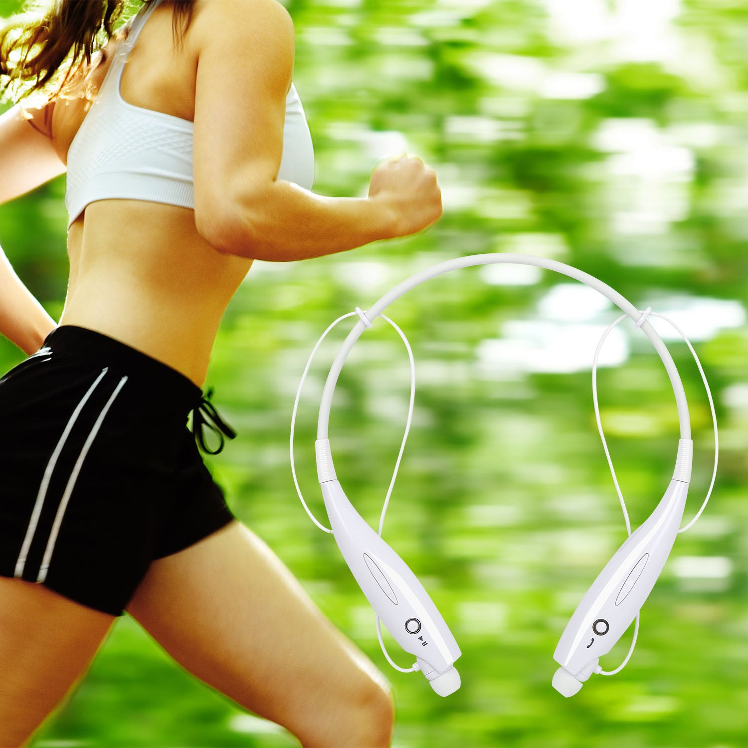 Wireless Stereo Headsets Sport Neckband Headphones In - ear Magnetic IPX4 Waterproof Earbuds With Built - in Mic Call Vibrate Alert Number Broadcast Running Gym - 5 - CJ