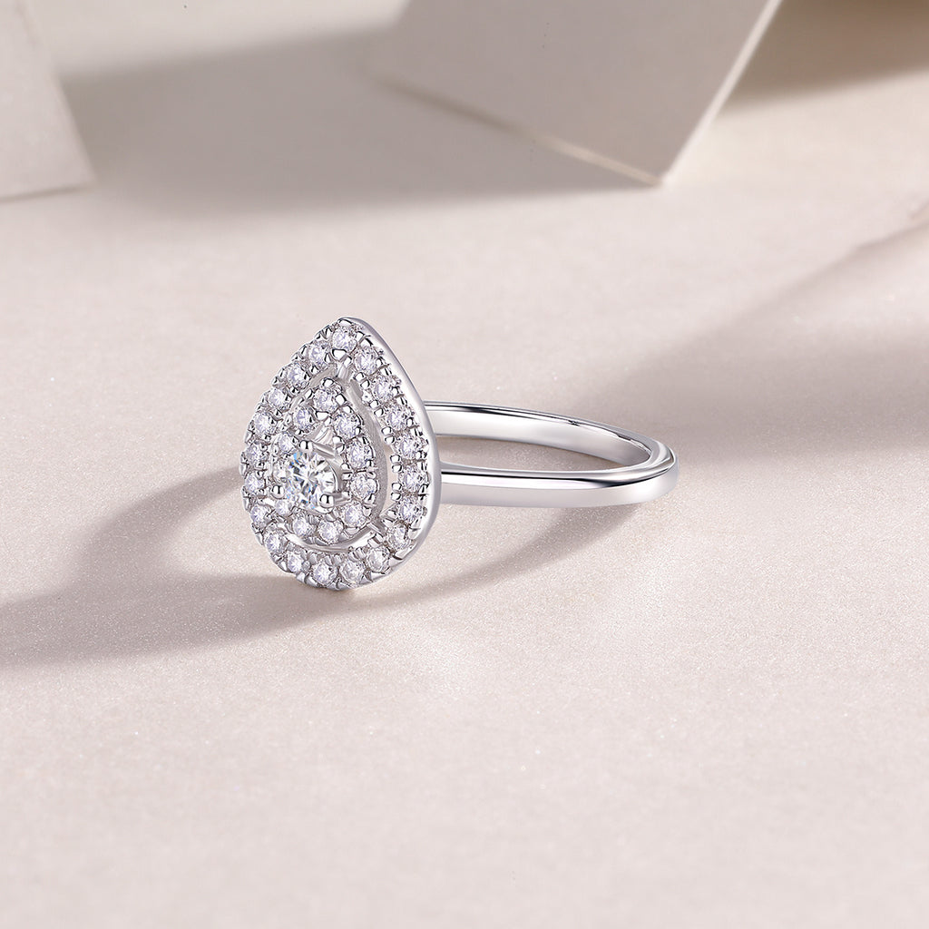 Set Of Large Diamond Rings Luxury Fashion Set With Moissanite Silver Rings