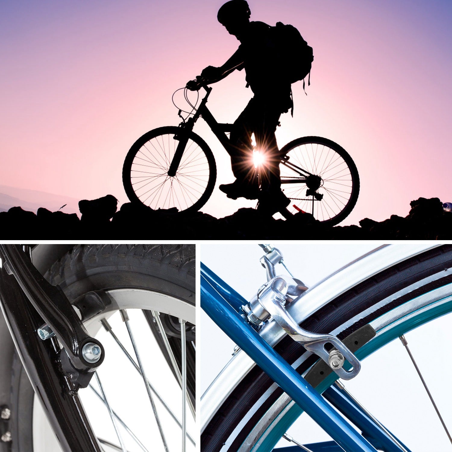 5 Pairs V Bike Brake Pads Road Mountain Bicycle V - Brake Blocks Set 70mm Non - Slip V Bicycle Stop Caliper With Hex Nuts And Spacers - 5 - CJ