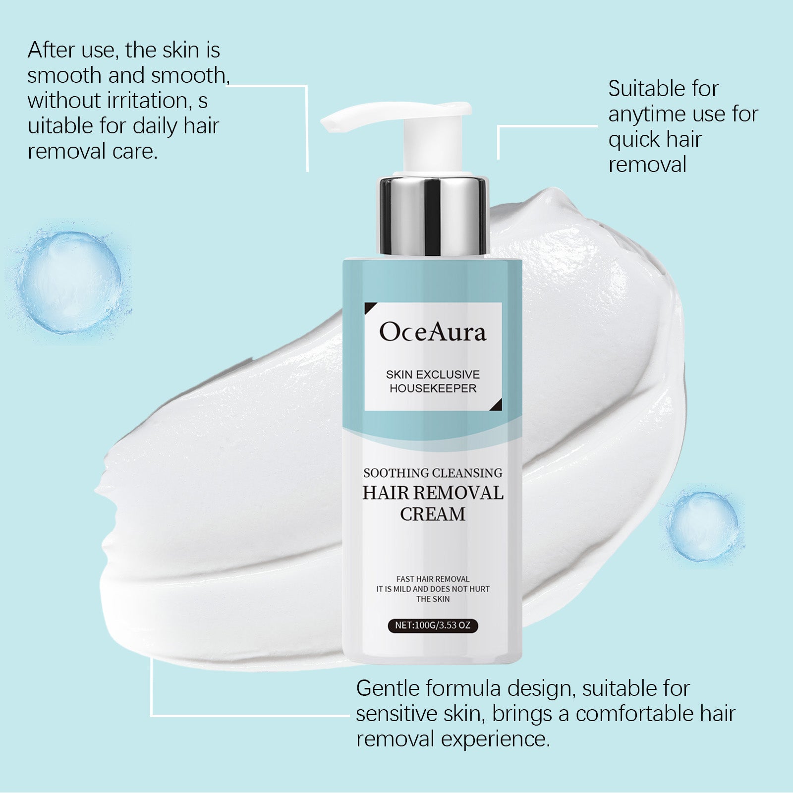 OceAura Gentle Treatment Hair Removal Cream Armpit Leg Armpit Leg Hair All Body Hair Removal Treatment Spray - 5 - CJ