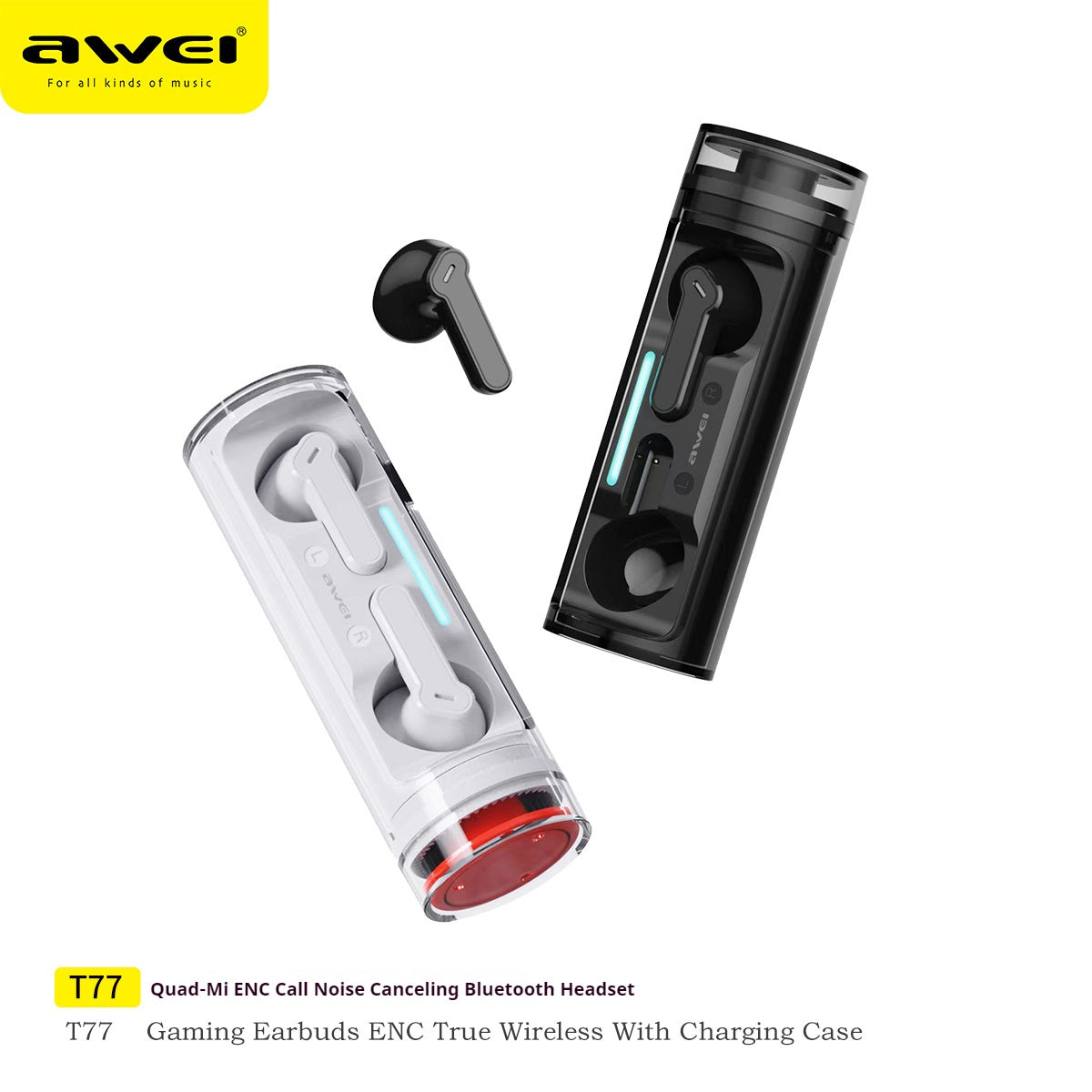 AWEI Four-microphone ENC Call Dry-reducing Bluetooth Headset
