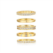 1Golden Stars - Fashionable Men’s And Women’s Ring And Ring Jewelry Set With Moissanite S925 Sterling Silver And Gold - plated Diamond Prohibit TikTok sales - 5 - CJ