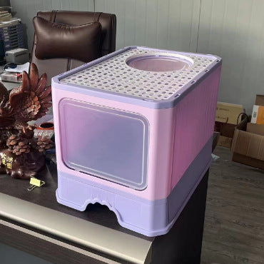 Large Double Door Drawer Foldable Cat Litter Basin - 0 - CJ