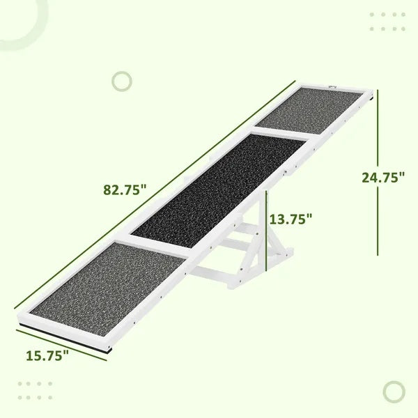 Wooden Dog Agility Seesaw For Training And Exercise, Weather Resistant, 83 L X 16 W X 14 H Inch - 5 - CJ