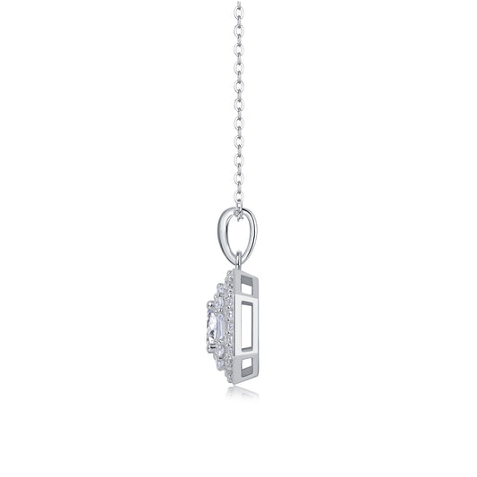 1Small Square Bag Luxury Fashion Diamond Pendant Necklace Set With Mosan Diamond Silver Ornaments Prohibit TikTok sales - 5 - CJ