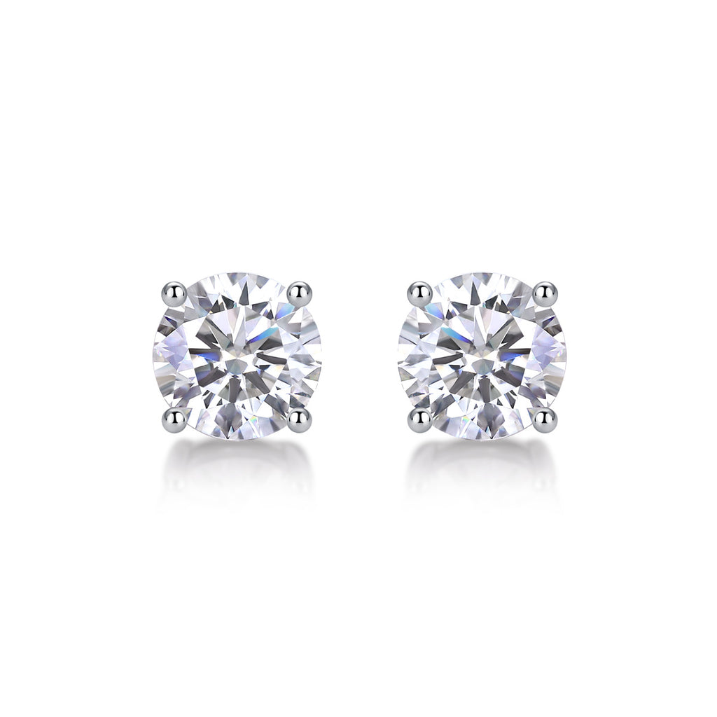 Luxury Fashion Classic Moissanite Silver Stud Earrings