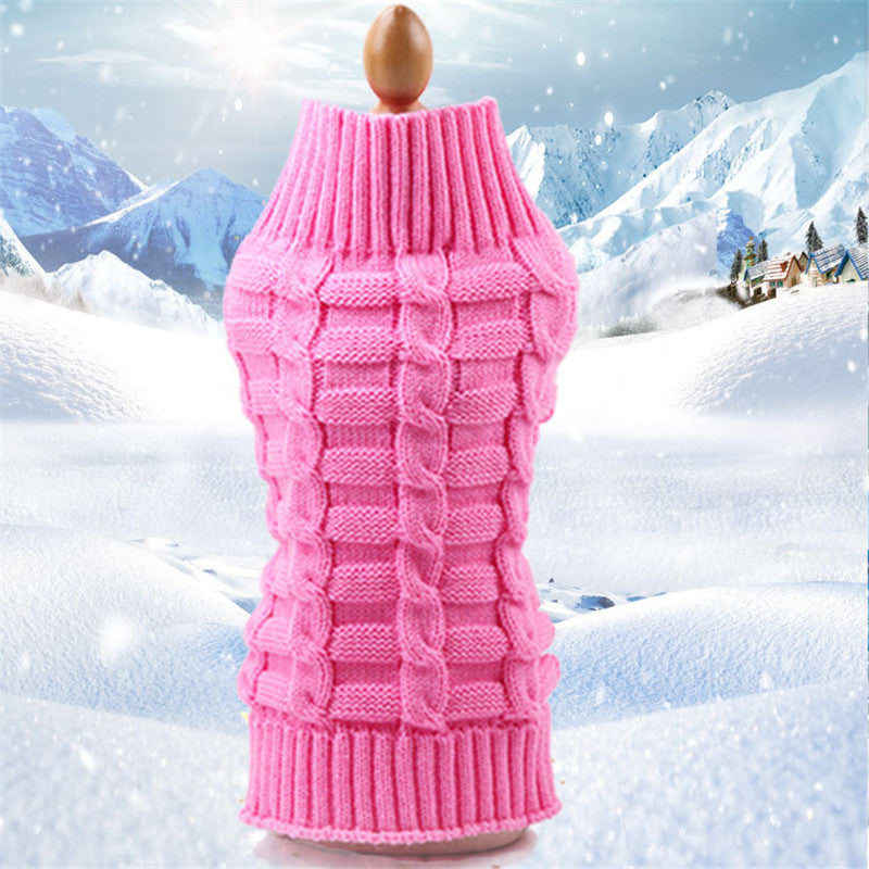 Cashmere Twisted Rope Pet Sweater, Dog Clothes, Pet Products - 0 - CJ - Pink - XL - CJGD115087729CX