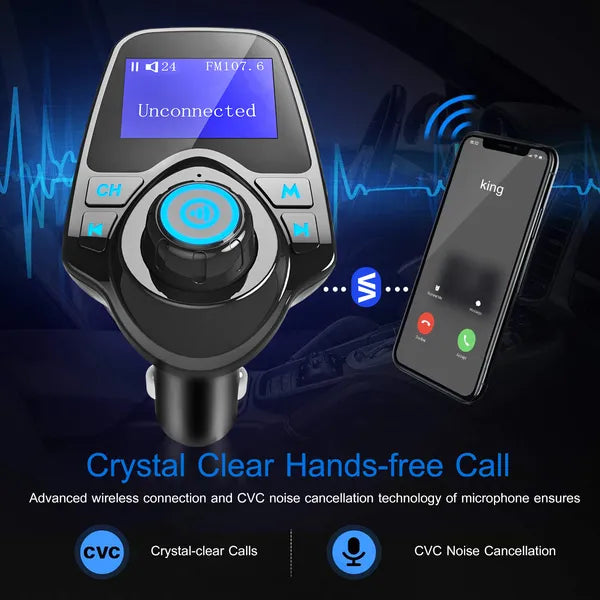 Car Wireless FM Transmitter MP3 Player Hand - Free Call USB Charger AUX Input - 5 - CJ