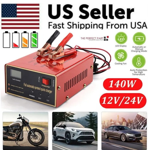 Maintenance Free Battery Charger 12V 24V 10A 140W Output For Electric Car Pro - 5 - CJ