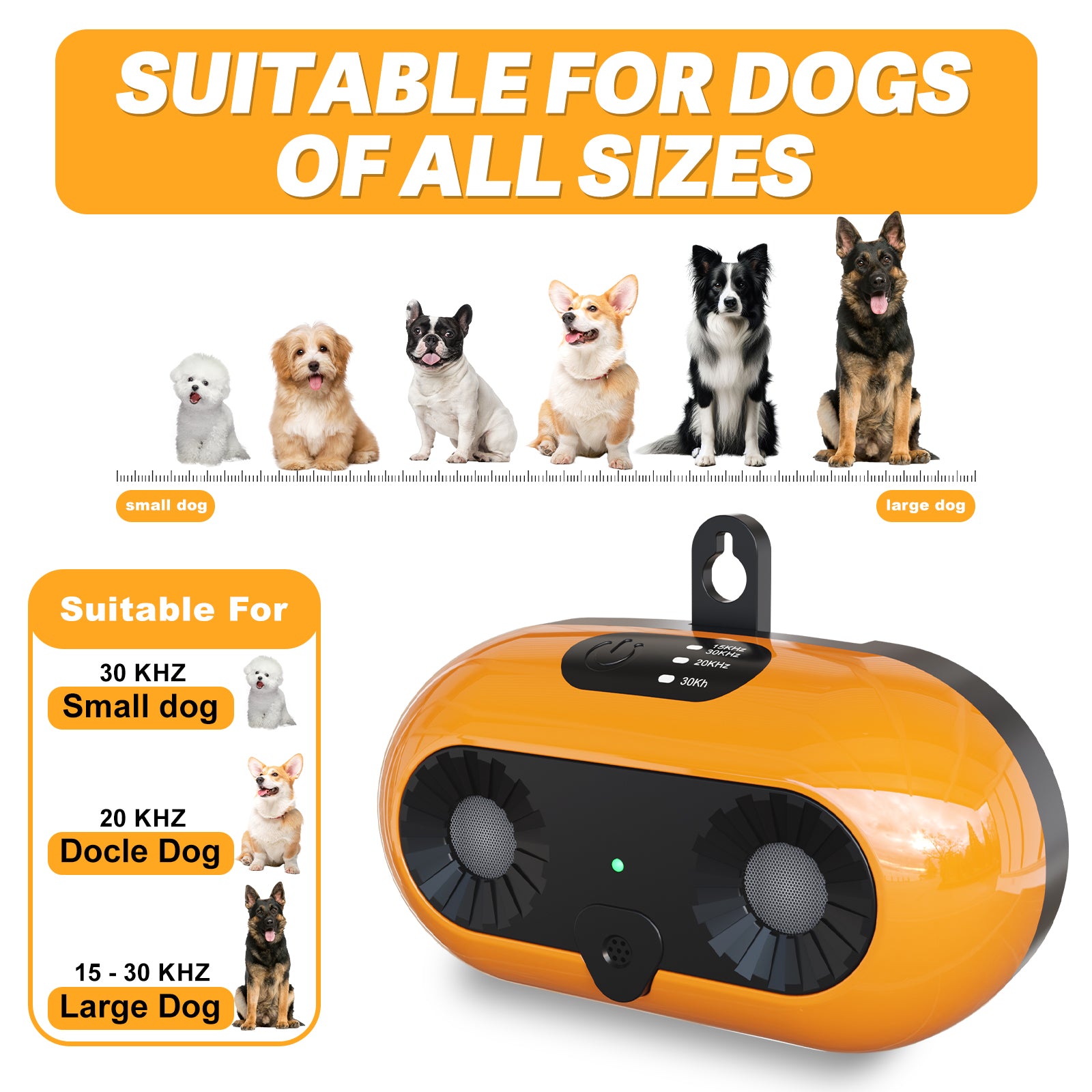 Ultrasonic Dog Bark Deterrent, Anti Barking Device Dog Barking Control Devices With 3 Modes Stop Barking Neighbors Dog, 50ft Range Indoor & Outdoor, Safe & Effective For Small Medium & Large Dogs - 5 - CJ