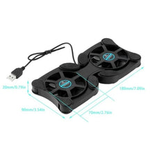 Dual USB Cooling Fan Pad Foldable Slim Fans Cooler Stand For Laptop PC Notebook - 5 - CJ