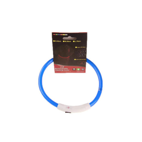 Pet Flashing Collar USB Rechargeable Glowing Necklace Safety Collar Light Up Collars For Night Walking Electric Dog Collar Neon - 0 - CJ - Blue - Optical fiber 70cm - CJGX134969606FU