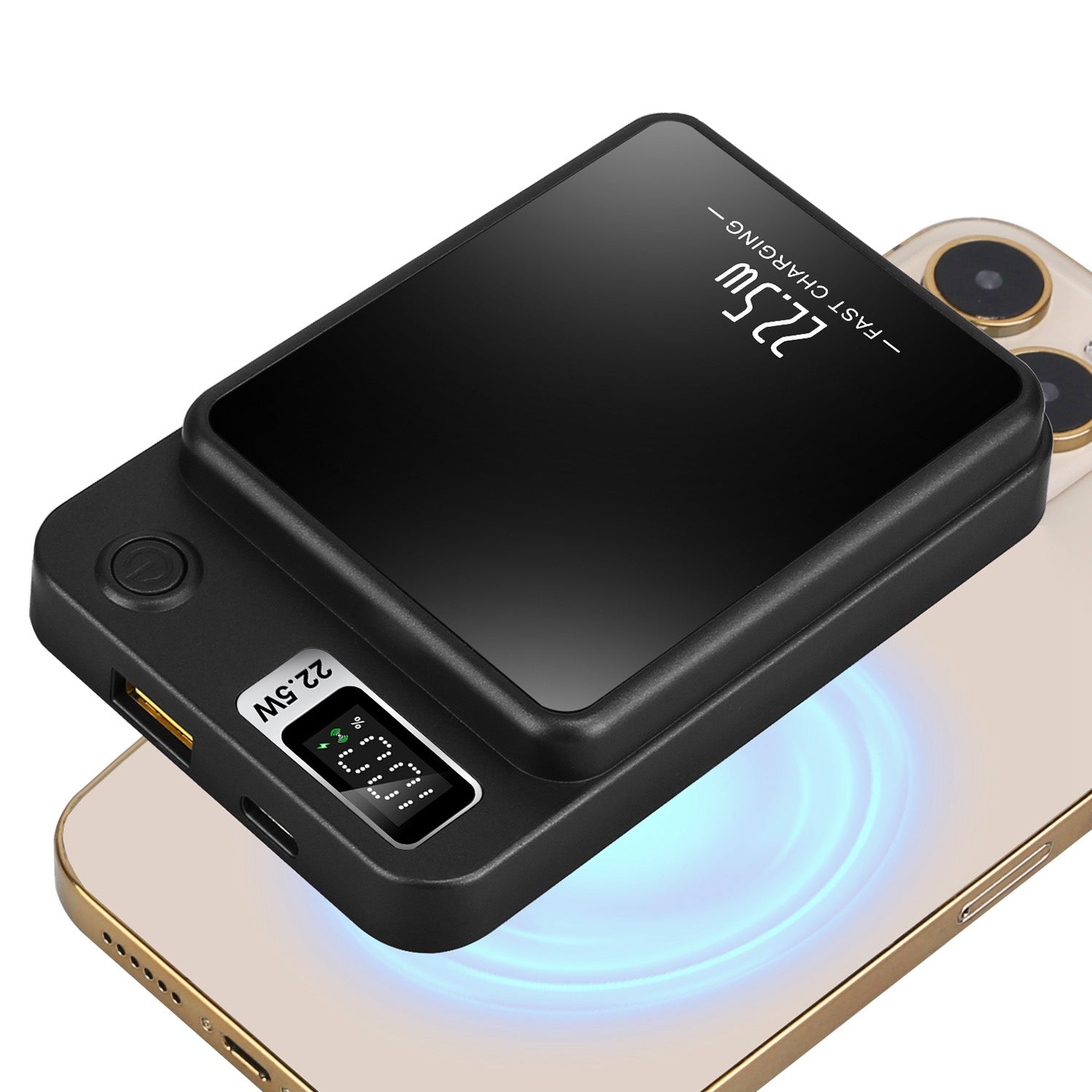 1Pc 2 In 1 Magnetic Wireless Power Bank 10000mAh PD20W Fast Charger MagSafe Wireless Power Bank Fit For IOS Phones IOS Phone 17 Series And More