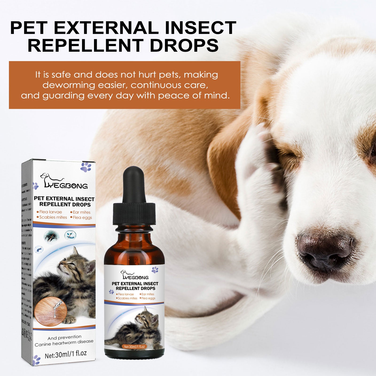 Dog Cat Drops Spray Cleaning Remove Lice Tick Flea - 0 - CJ