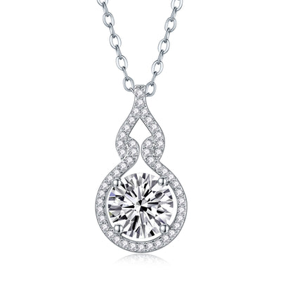 1Curve - A Fashionable And Luxurious Diamond Jewelry Pendant Set With 2 - carat Moissanite S925 Sterling Silver And Platinum Plating Prohibit TikTok sales - 5 - cj