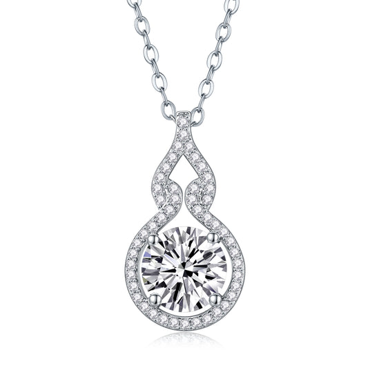 1Curve - A Fashionable And Luxurious Diamond Jewelry Pendant Set With 2 - carat Moissanite S925 Sterling Silver And Platinum Plating Prohibit TikTok sales - 5 - cj