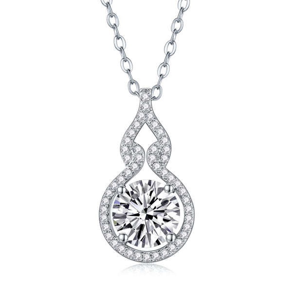 1Curve - A Fashionable And Luxurious Diamond Jewelry Pendant Set With 2 - carat Moissanite S925 Sterling Silver And Platinum Plating Prohibit TikTok sales - 5 - cj