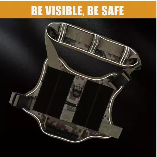 USLOCAL Tactical Service Dog Harness With Control Handle No Pulling Adjustable Reflective Pet Vest Harness Easy Walking Training - 5 - CJ