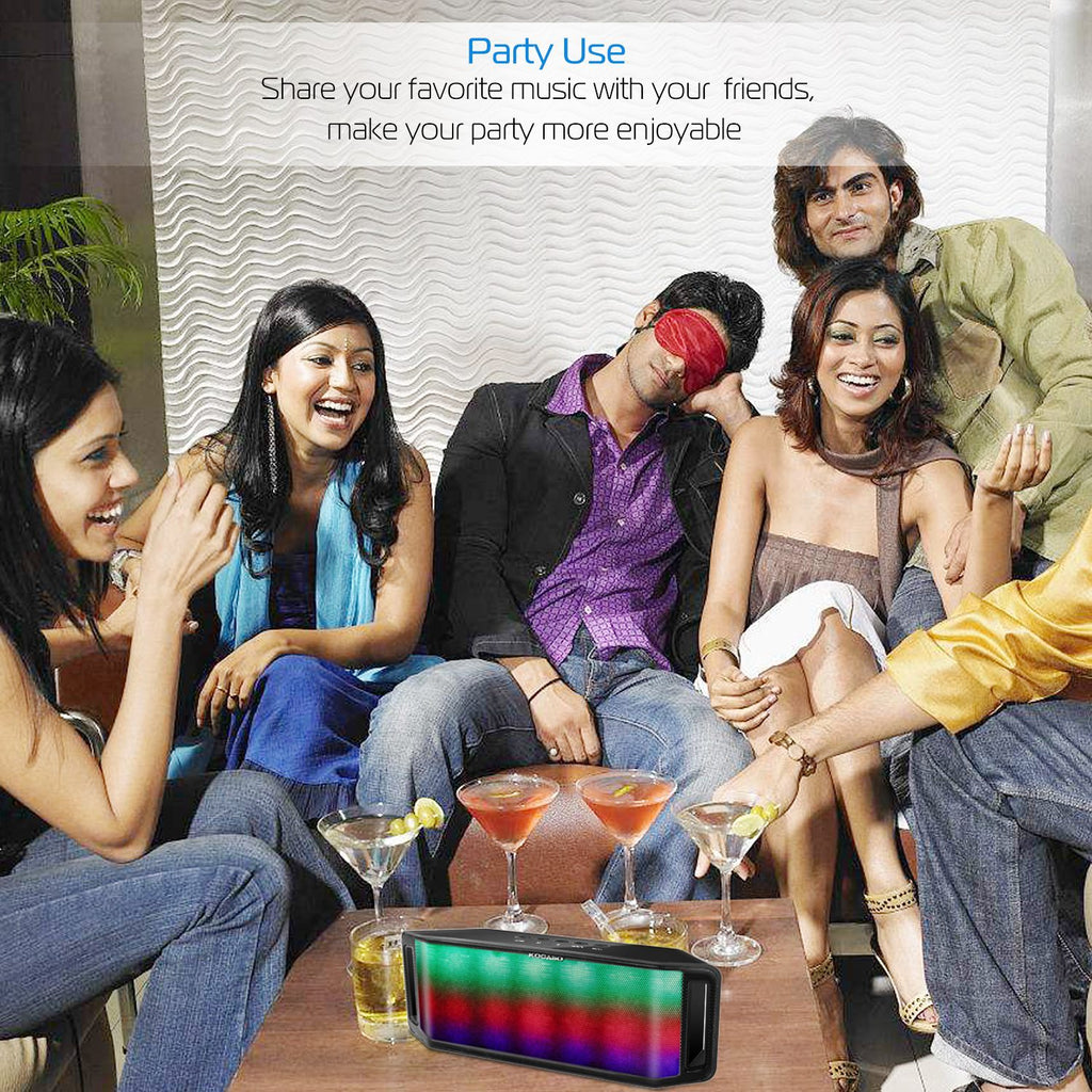 1Pc LED Wireless Speaker Dynamic Multicolor Hands-free FM Radio USB MMC Reading Aux In For Party Camping Travel