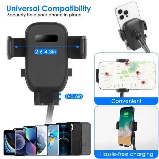 2 In 1 Car Cup Phone Holder Automotive Drink Holder With 360Rotating Gooseneck Phone Mount Adjustable Base Fit For Most Phones Cups Vehicles - 5 - cjdropshipping