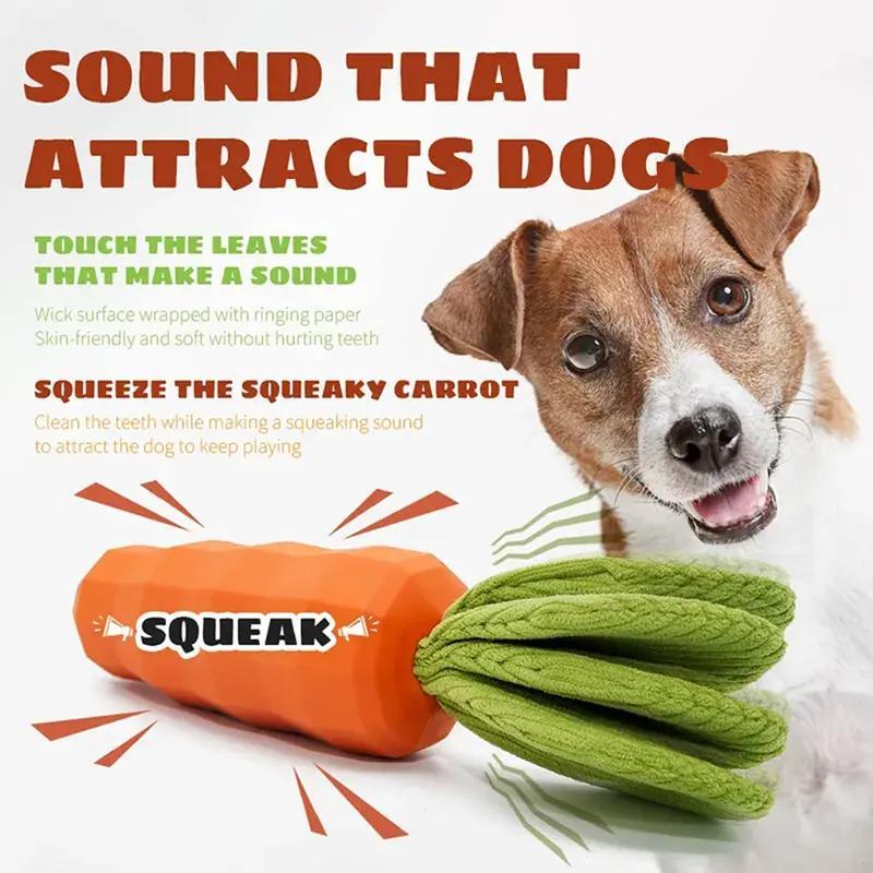 Rubber Carrot Dog Toy For Chewing Dogs, For Training And Cleaning, Durable Interactive Toy For Puppies And Medium-sized Dogs