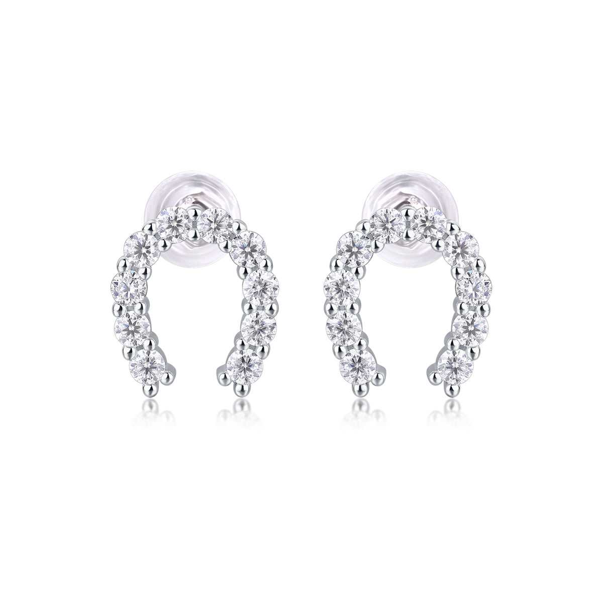 1Keep Happiness Diamond Set Moissanite Silver Earrings Luxury Fashion Diamond Earrings Stud Earrings Prohibit TikTok sales - 5 - CJ