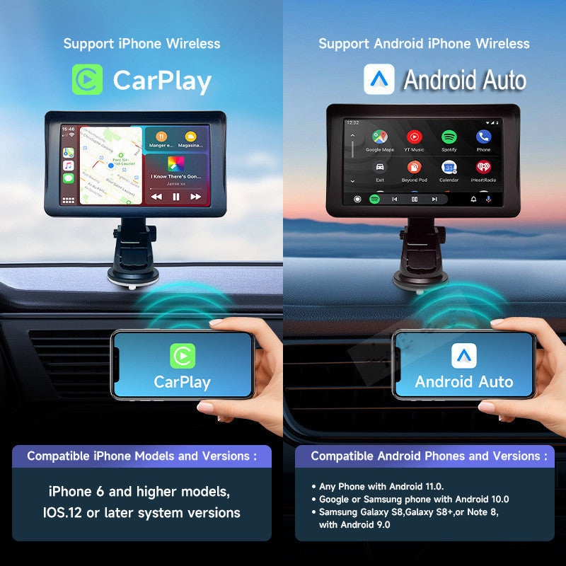7 IPS Car Smart Screen Wireless Carplay Auto Mobile Phone Projection Screen Navigation - 0 - CJ